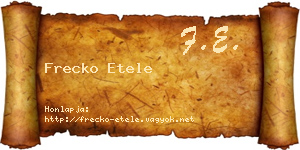 Frecko Etele névjegykártya